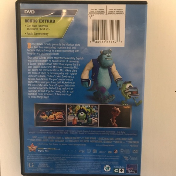 Monsters University DVD - Picture 2 of 3